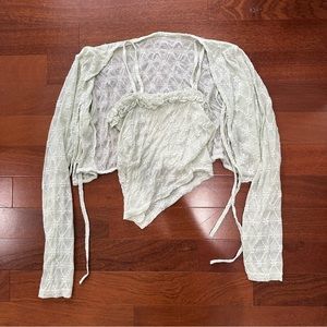 Korean Tank and Cardigan Set